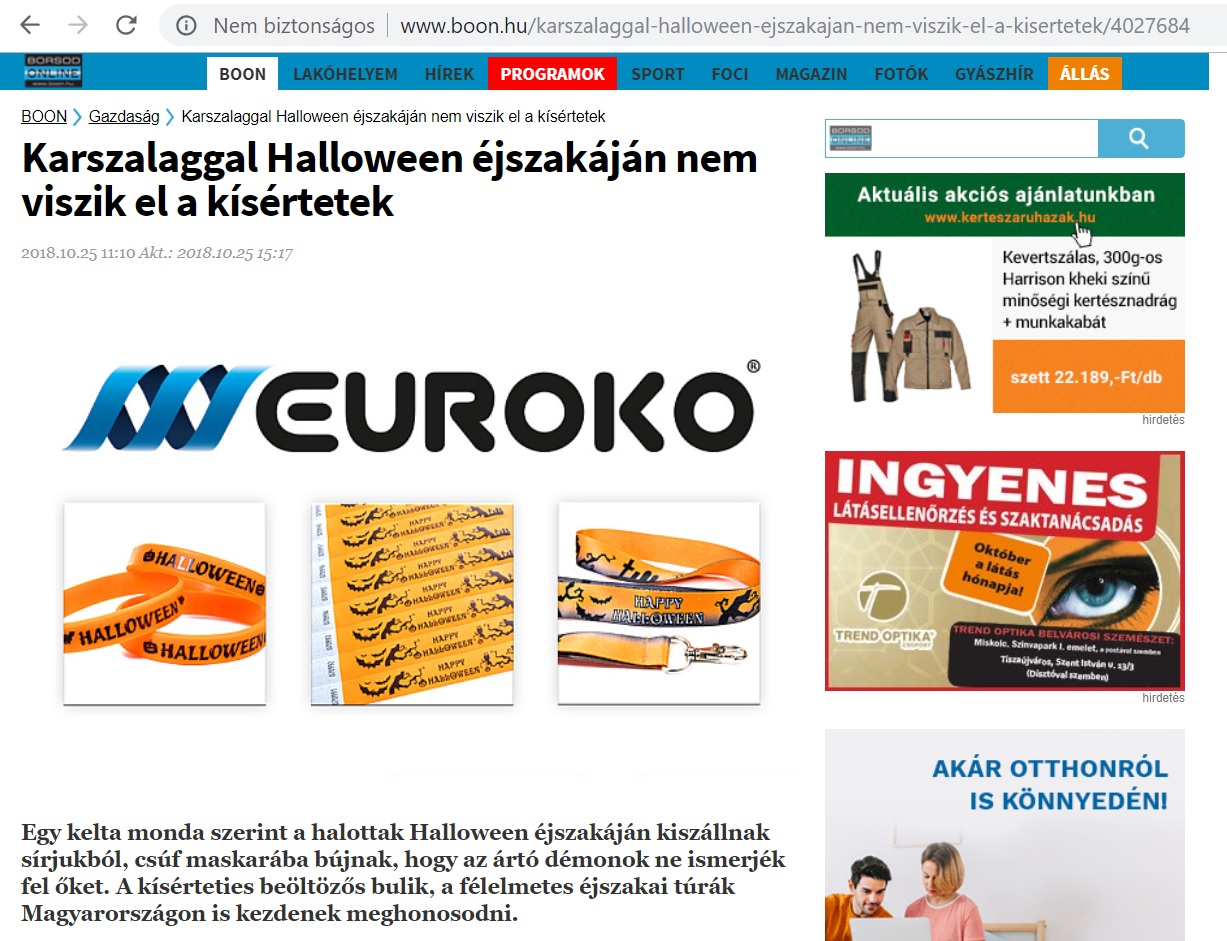 halloween, euroko, karszalag