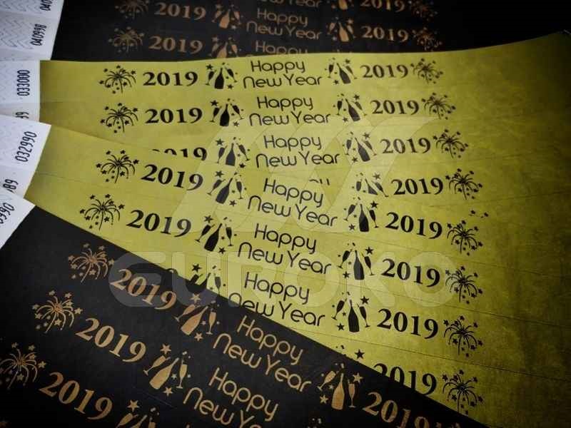 happy new year, tyvek karszalag, papir karszalag