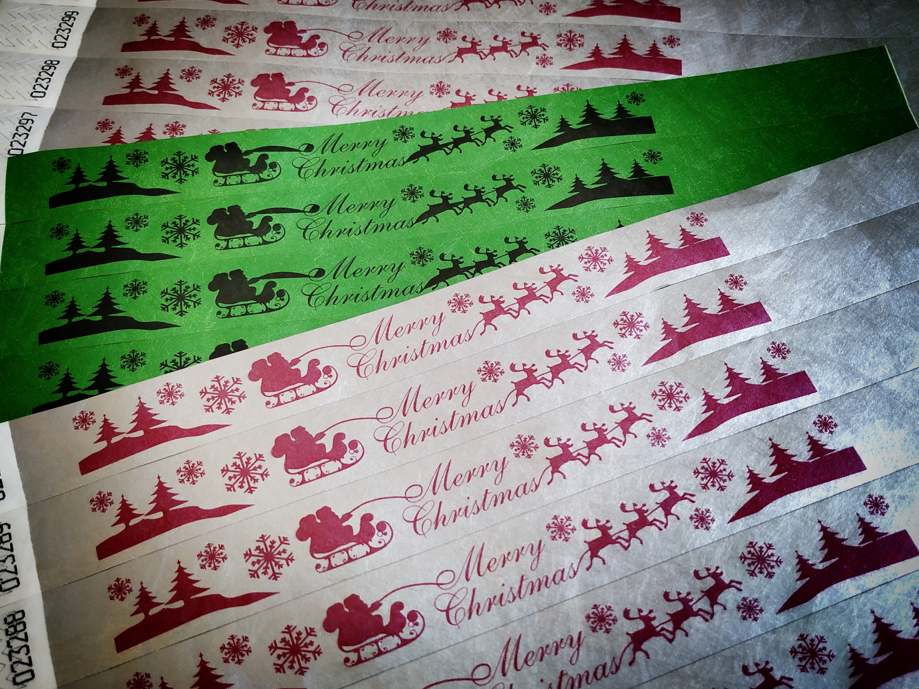 tyvek karszalag, papír karszalag, Merry Christmas