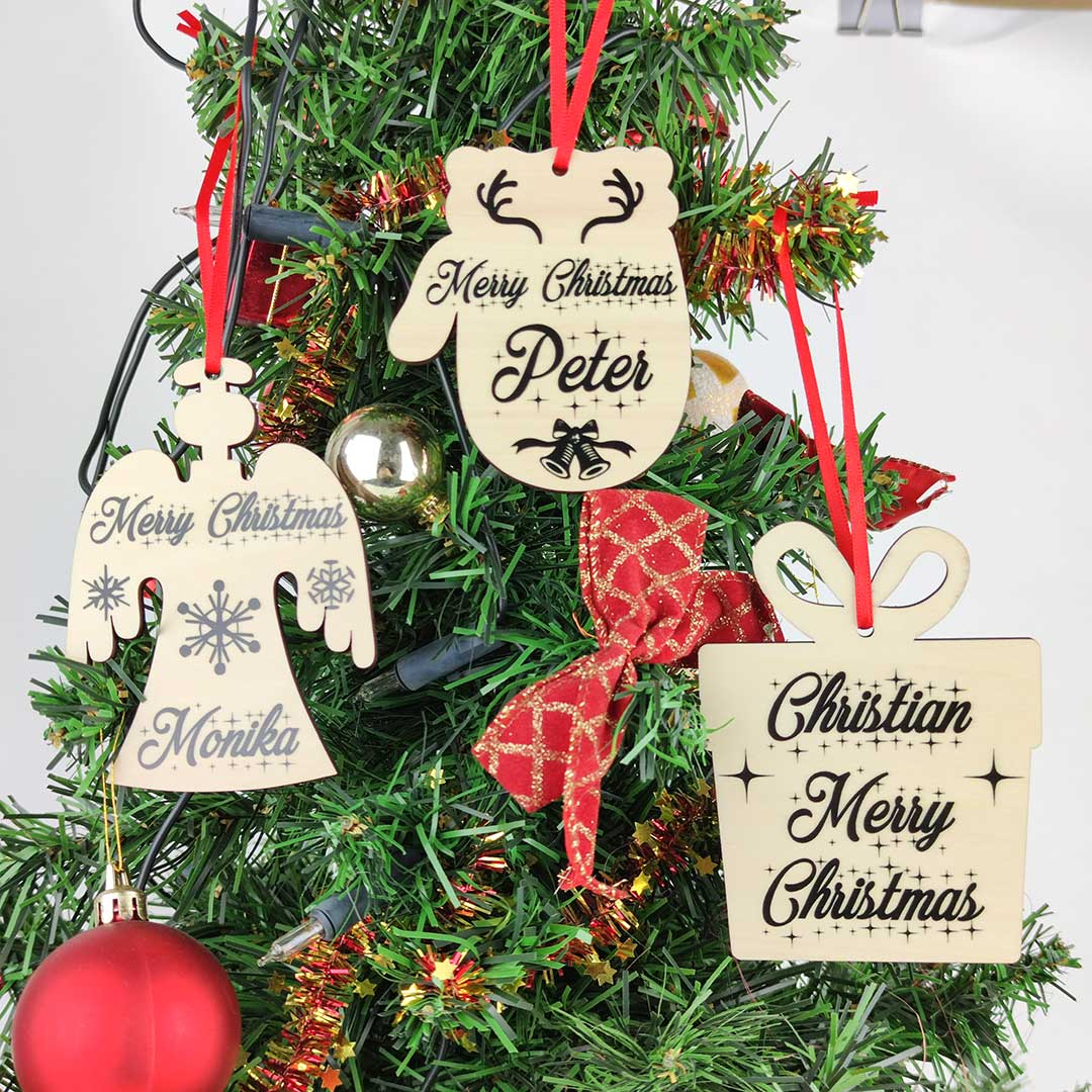 Kesztyű formájú egyedi fa karácsonyfadísz