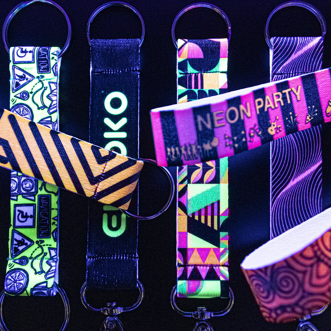 FLUO textil kulcstartó small Fluoreszkáló kulcstartó small